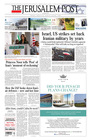 Prima pagina The Jerusalem Post di oggi - Quotidiano estero