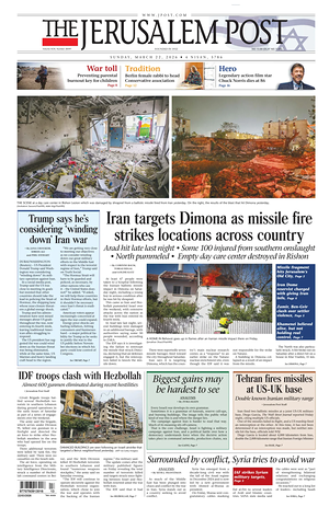 Prima pagina The Jerusalem Post di oggi - Quotidiano estero