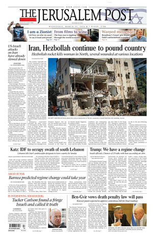 Prima pagina The Jerusalem Post di oggi - Quotidiano estero