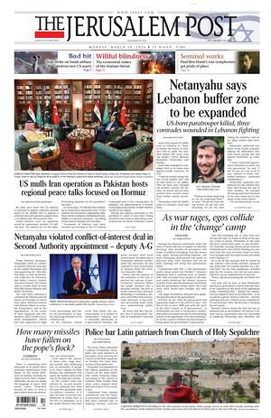 Prima pagina The Jerusalem Post di oggi - Quotidiano estero