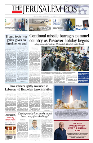 Prima pagina The Jerusalem Post di oggi - Quotidiano estero