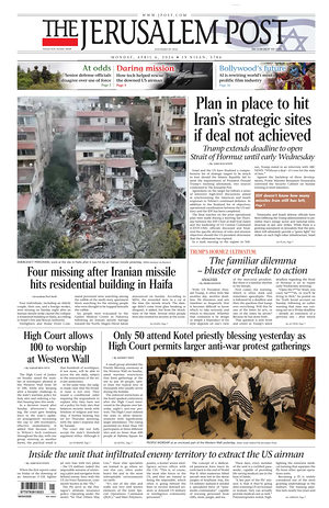 Prima pagina The Jerusalem Post di oggi - Quotidiano estero
