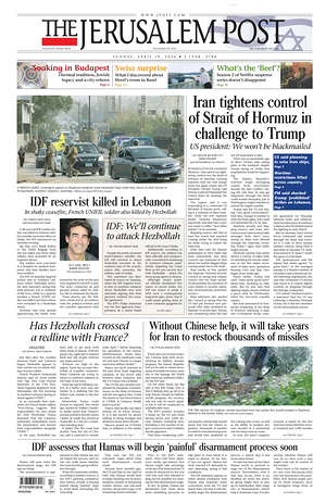 The Jerusalem Post prima pagina