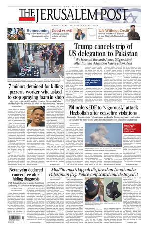 Prima pagina The Jerusalem Post di oggi - Quotidiano estero