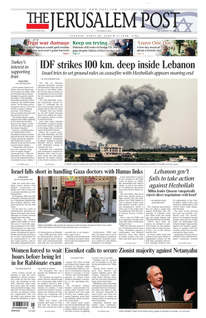 The Jerusalem Post prima pagina