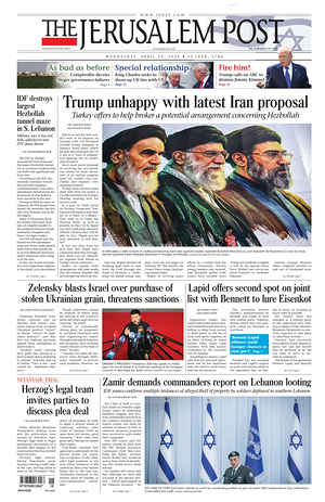 Prima pagina The Jerusalem Post di oggi - Quotidiano estero