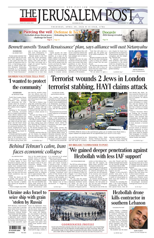 Prima pagina The Jerusalem Post di oggi - Quotidiano estero