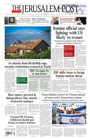 Prima pagina The Jerusalem Post di oggi - Quotidiano estero