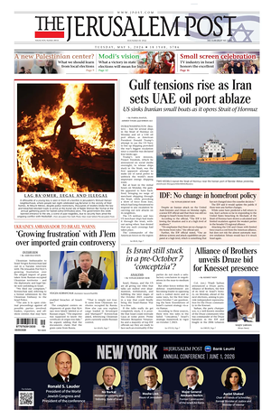 Prima pagina The Jerusalem Post di oggi - Quotidiano estero