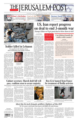Prima pagina The Jerusalem Post di oggi - Quotidiano estero