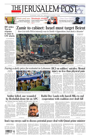 Prima pagina The Jerusalem Post di oggi - Quotidiano estero