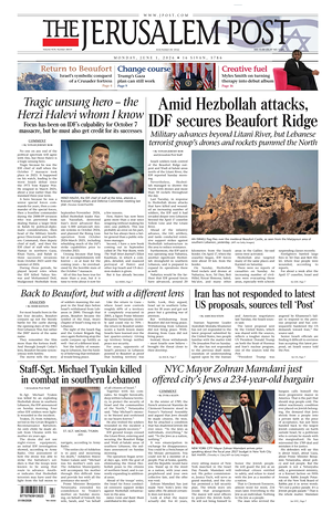 Prima pagina The Jerusalem Post di oggi - Quotidiano estero