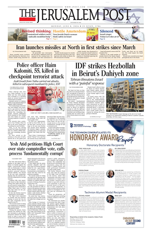 Prima pagina The Jerusalem Post di oggi - Quotidiano estero