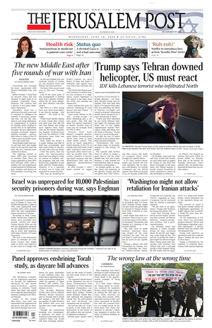 Prima pagina The Jerusalem Post di oggi - Quotidiano estero