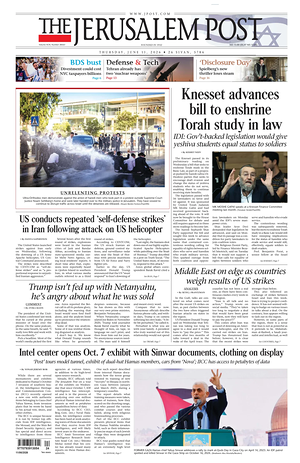 Prima pagina The Jerusalem Post di oggi - Quotidiano estero