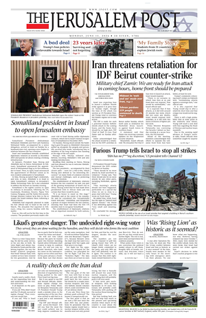 Prima pagina The Jerusalem Post di oggi - Quotidiano estero
