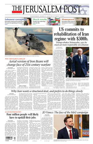 Prima pagina The Jerusalem Post di oggi - Quotidiano estero