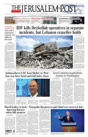 Prima pagina The Jerusalem Post di oggi - Quotidiano estero