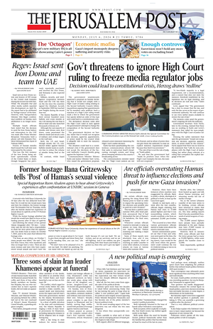 Prima pagina The Jerusalem Post di oggi - Quotidiano estero