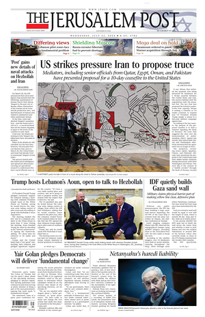 Prima pagina The Jerusalem Post di oggi - Quotidiano estero