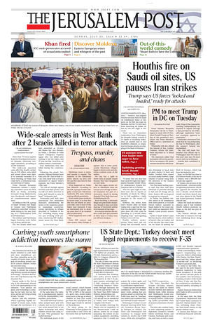Prima pagina The Jerusalem Post di oggi - Quotidiano estero