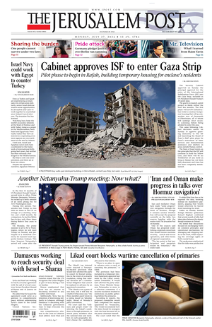 Prima pagina The Jerusalem Post di oggi - Quotidiano estero