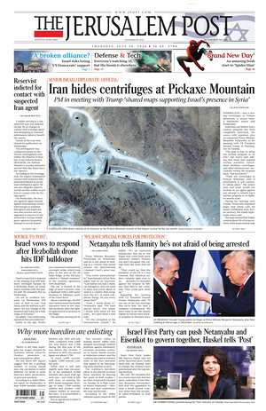 Prima pagina The Jerusalem Post di oggi - Quotidiano estero