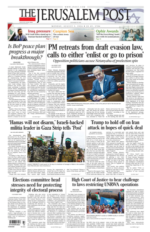 Prima pagina The Jerusalem Post di oggi - Quotidiano estero