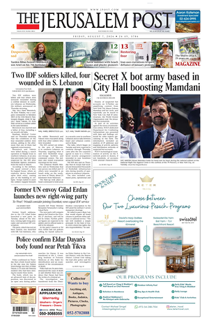 Prima pagina The Jerusalem Post di oggi - Quotidiano estero