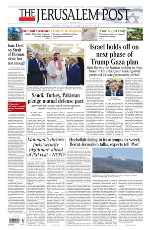 Prima pagina The Jerusalem Post di oggi - Quotidiano estero