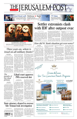 Prima pagina The Jerusalem Post di oggi - Quotidiano estero