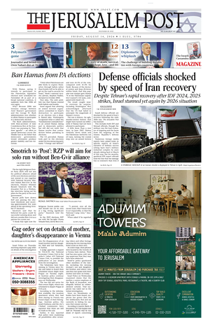 Prima pagina The Jerusalem Post di oggi - Quotidiano estero