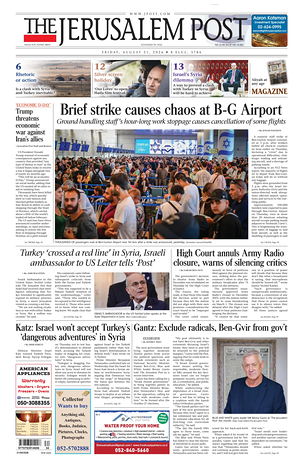 Prima pagina The Jerusalem Post di oggi - Quotidiano estero