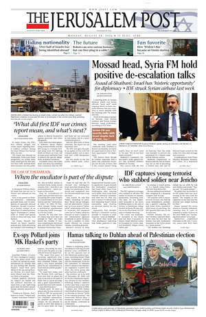Prima pagina The Jerusalem Post di oggi - Quotidiano estero