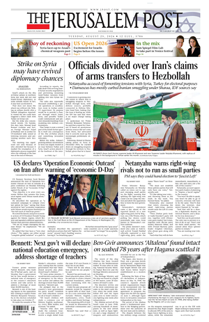 Prima pagina The Jerusalem Post di oggi - Quotidiano estero