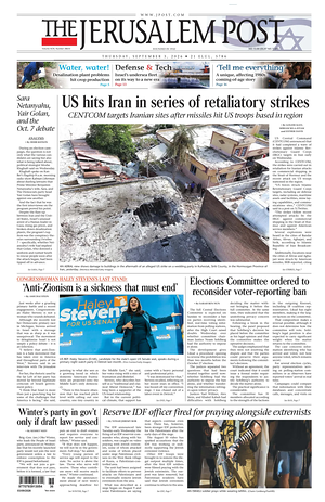 Prima pagina The Jerusalem Post di oggi - Quotidiano estero