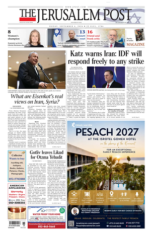 Prima pagina The Jerusalem Post di oggi - Quotidiano estero