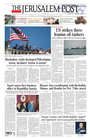 Prima pagina The Jerusalem Post di oggi - Quotidiano estero