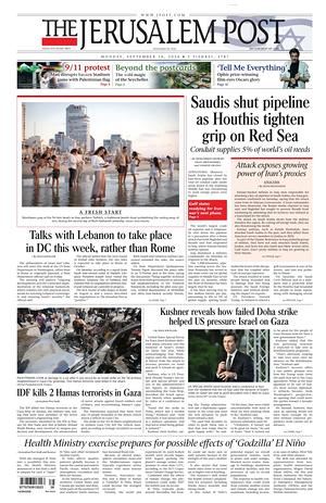 Prima pagina The Jerusalem Post di oggi - Quotidiano estero