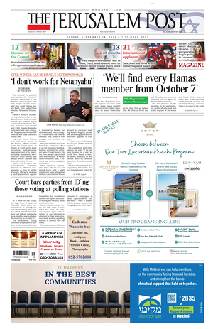 Prima pagina The Jerusalem Post di oggi - Quotidiano estero