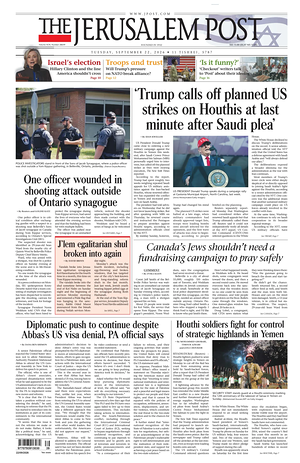 Prima pagina The Jerusalem Post di oggi - Quotidiano estero