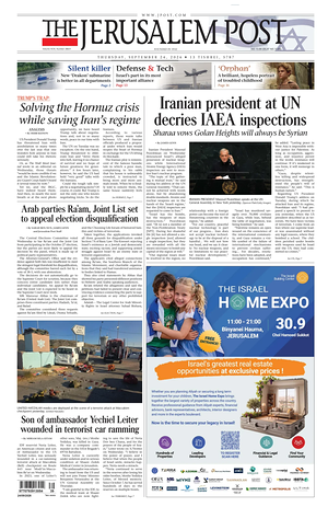 Prima pagina The Jerusalem Post di oggi - Quotidiano estero