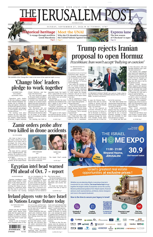 Prima pagina The Jerusalem Post di oggi - Quotidiano estero