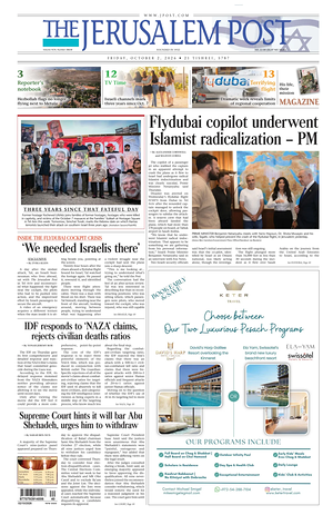Prima pagina The Jerusalem Post di oggi - Quotidiano estero