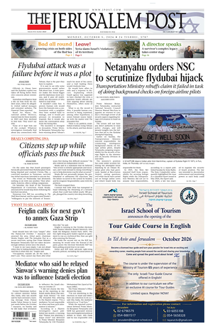 Prima pagina The Jerusalem Post di oggi - Quotidiano estero