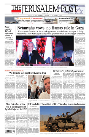 Prima pagina The Jerusalem Post di oggi - Quotidiano estero