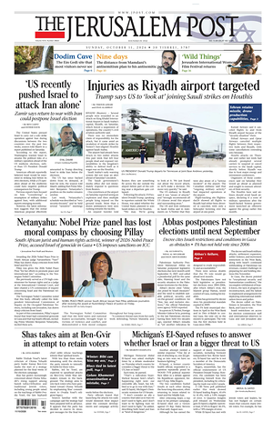 Prima pagina The Jerusalem Post di oggi - Quotidiano estero