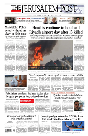 Prima pagina The Jerusalem Post di oggi - Quotidiano estero