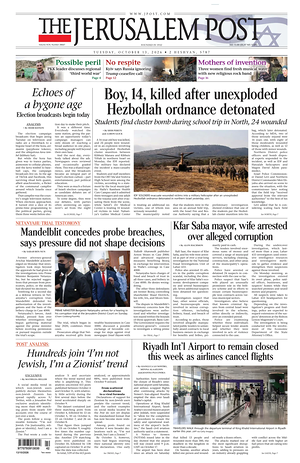 Prima pagina The Jerusalem Post di oggi - Quotidiano estero