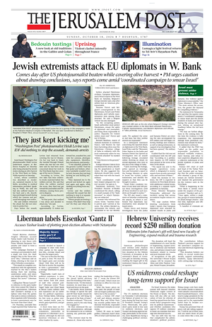 Prima pagina The Jerusalem Post di oggi - Quotidiano estero